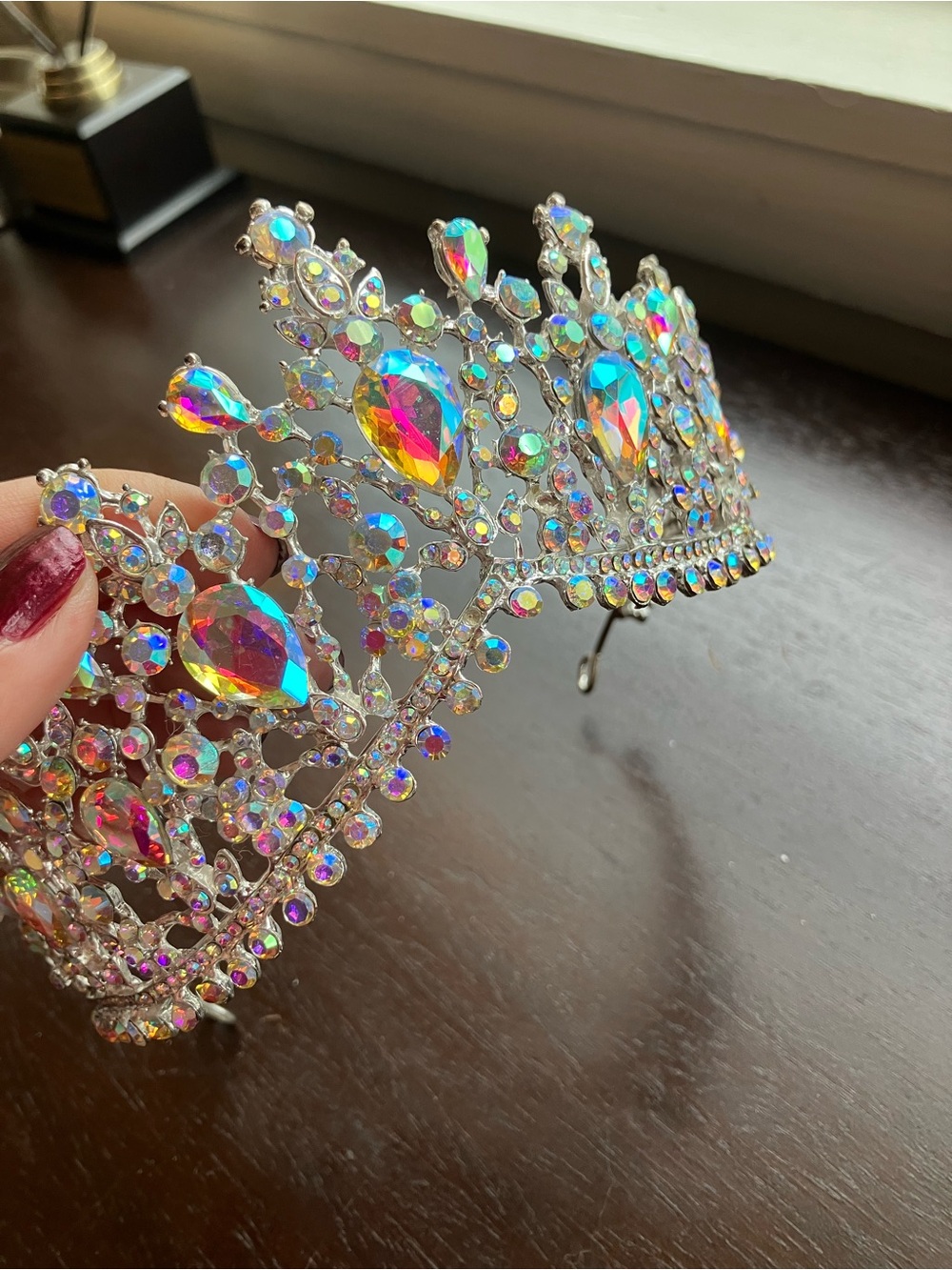 Aurora Crystal Jeweled Tiara - Iridescent